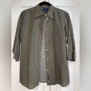 🆕 FAÇONNABLE Olive/Gold Dots 3/4 sleeve shirt